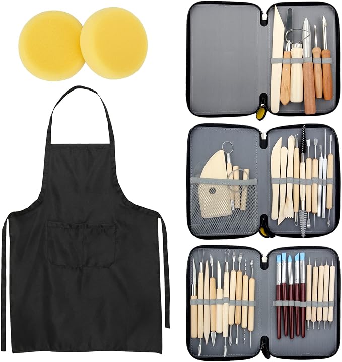 Blisstime 42pcs Pottery Tools, Clay Sculpting Tool Kit Air Dry Clay Tools by Blisstime