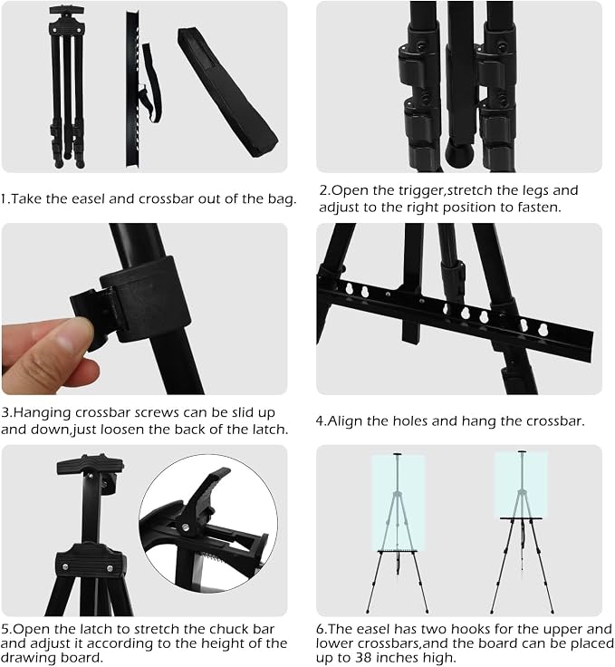 NS JYMB Black 4 Pack 17-66 Inch Art Easel Stand - Image 8