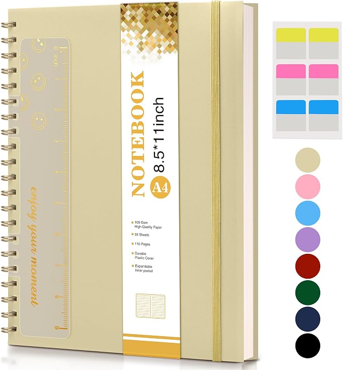Spiral Notebook Journal 8.5” x 11”, A4 Large Notebooks by UEBZFOCS