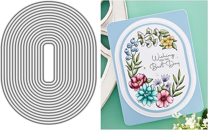 Oval Border Die Cuts for Card Making, Metal Cutting Dies Embossing Paper Dies by Zshyocta