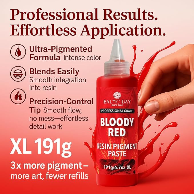 Bloody Red Epoxy Resin Pigment Paste XL – Opaque Epoxy Dye & High Concentration - Image 2