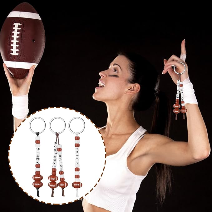 Landical 564 Pcs Football Keychain Making Kit DIY Football Bead Key Chain Craft - Image 6