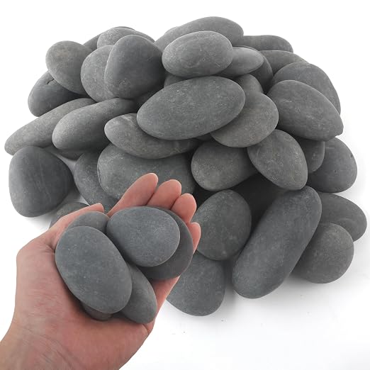 Quibbay 5 lbs Natural Mexican Beach Pebbles, 1-2 Inch Large River Rocks by Unknown