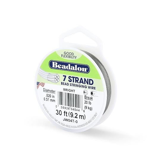 Beadalon 7-Strand Stainless Steel Beading Wire, Flexible & Durable Wire by Beadalon
