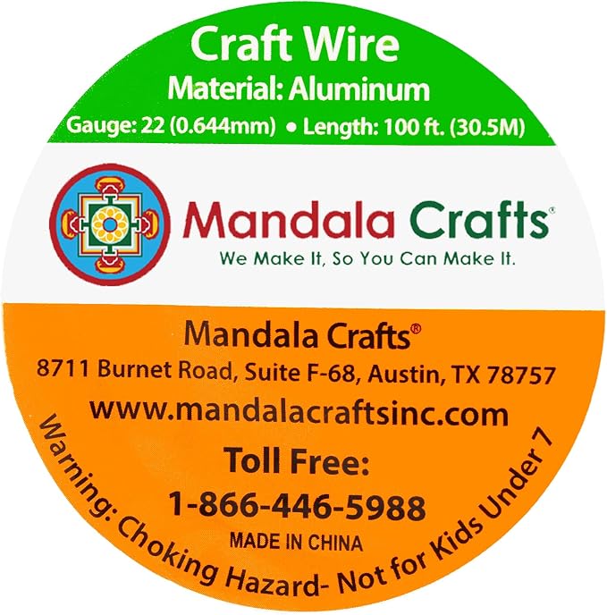 Mandala Crafts 22 Gauge Silver Tone Anodized Aluminum Craft Wire, 100 FT | - Image 3