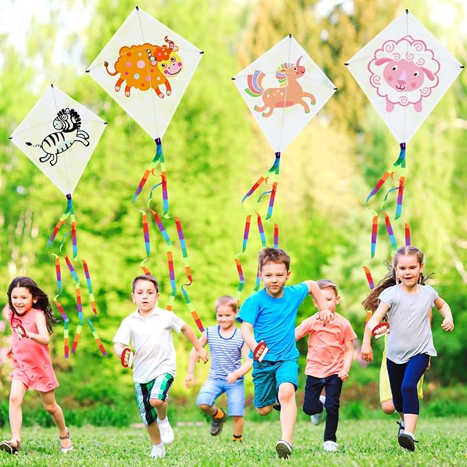 Libima 50 Pcs DIY Blank Kites for Kids Bulk Large Kite Making Kit Easy to Fly - Image 7