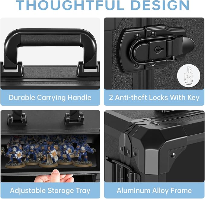 Miniatures Storage Case Miniatures Transport Case Aluminum Alloy Frame - Image 4