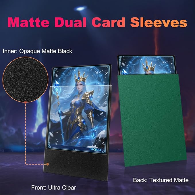 200 Pack Card Sleeves, Matte Dual Trading Card Sleeves - Image 2