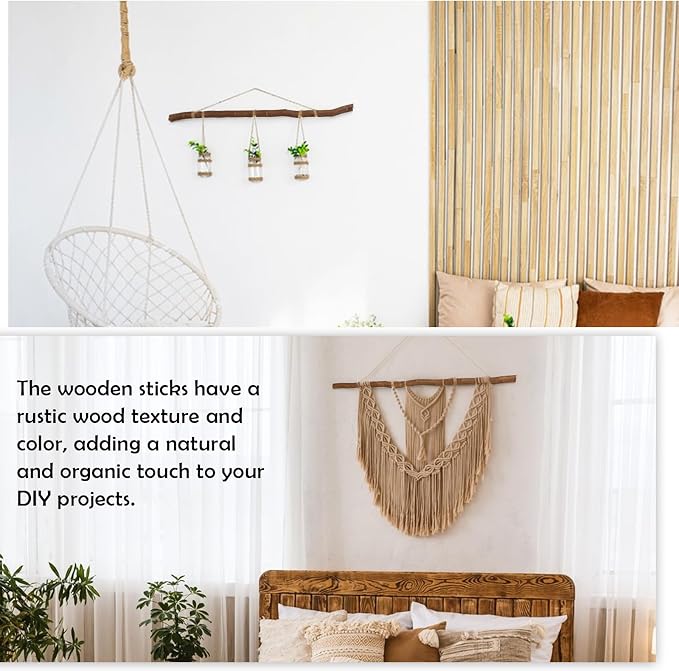 50Pcs Natural Twigs, Driftwood Branches, Unfinished Timber Rods - Image 5