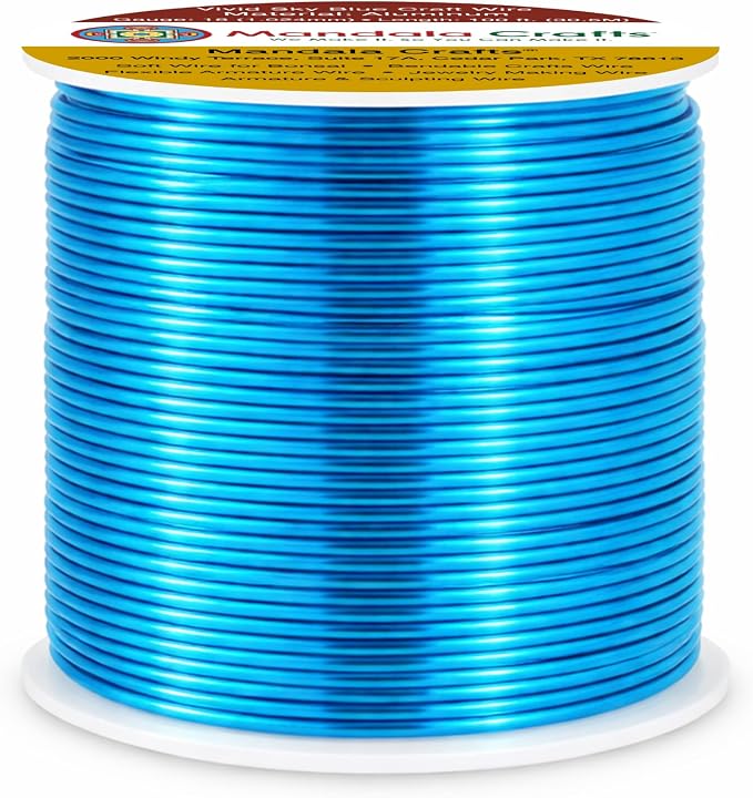 Mandala Crafts 18 Gauge Vivid Sky Blue Anodized Aluminum Craft Wire, 100 FT | - Image 2