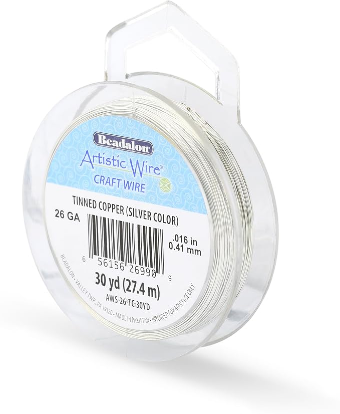 Artistic Wire, 26 Gauge Tarnish Resistant Tinned Copper Craft Wire, 30 yd by Unknown