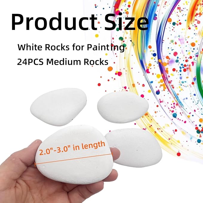 lifetop 24PCS White Painting Rocks, Decoration, Medium Rocks - Image 2