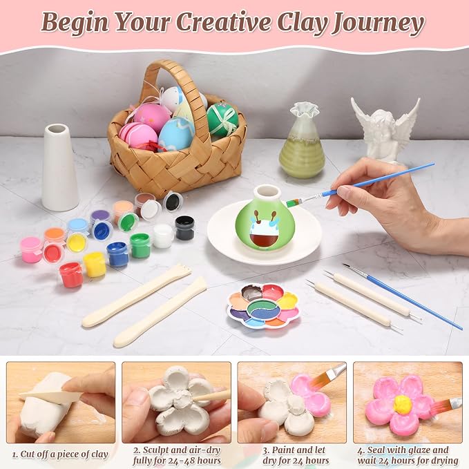 Natural Air-Dry Clay, 8 LBs Pottery Clay - Image 2