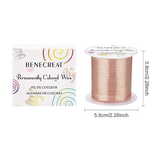 BENECREAT 18 Gauge 32 Yards Jewelry Beading Wire Tarnish Resistant Copper Wire - Image 2