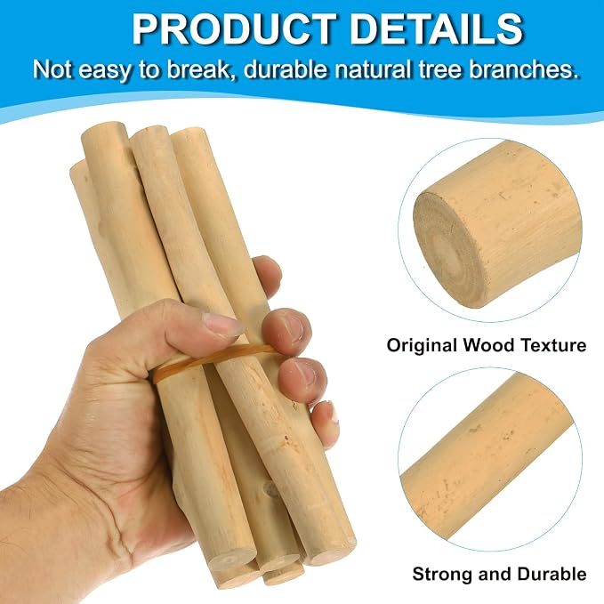 PATIKIL 8 Pcs / 20cm Wood Log Sticks, 0.6-1.2inch in Diameter Natural Driftwood - Image 3