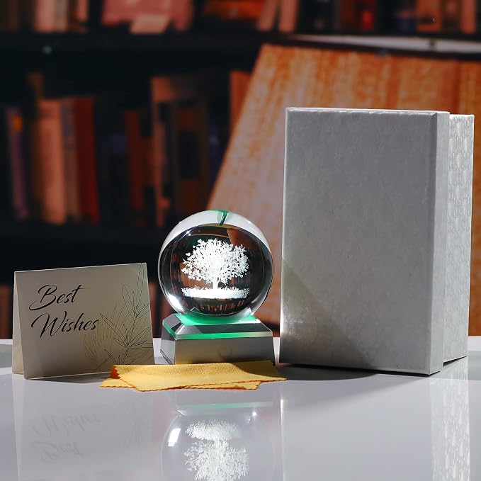 Ornalrist Crystal Ball 3D Engraved Tree of Life - Image 6