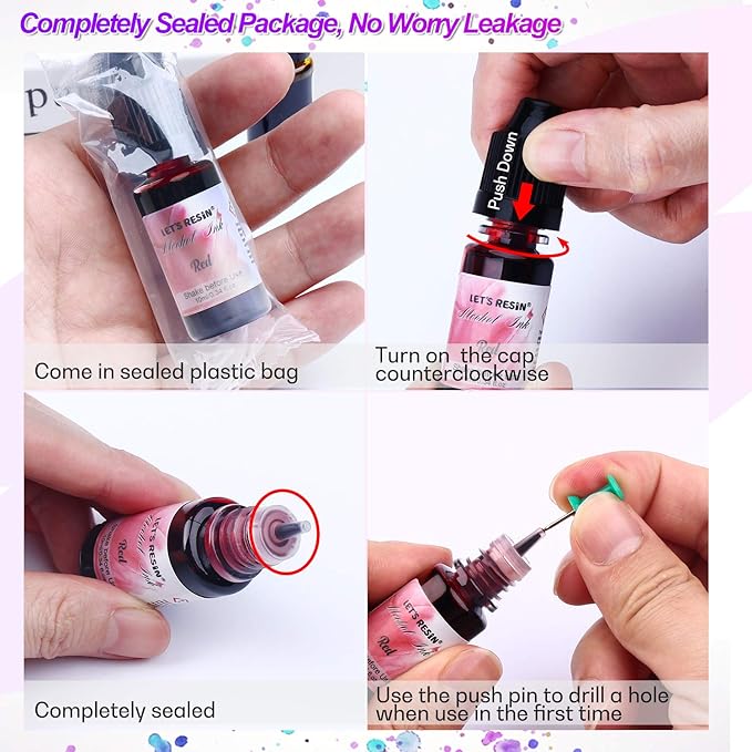 LET'S RESIN Concentrated Alcohol Ink Set, 26 Vibrant Colors | Alcohol-Based - Image 6