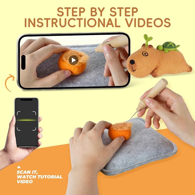 LUDOTEK Needle Felting Kit, Wool Felt Needle Felting Tools Foam Pad, Craft - Image 4