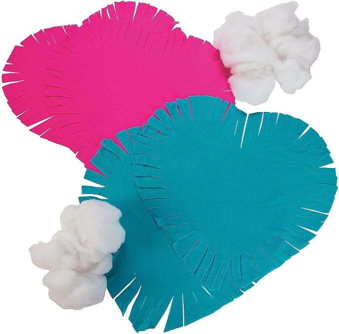 Fun Express Heart Shaped Fleece Tied Pillow Craft Kit 6 Pack - Image 2
