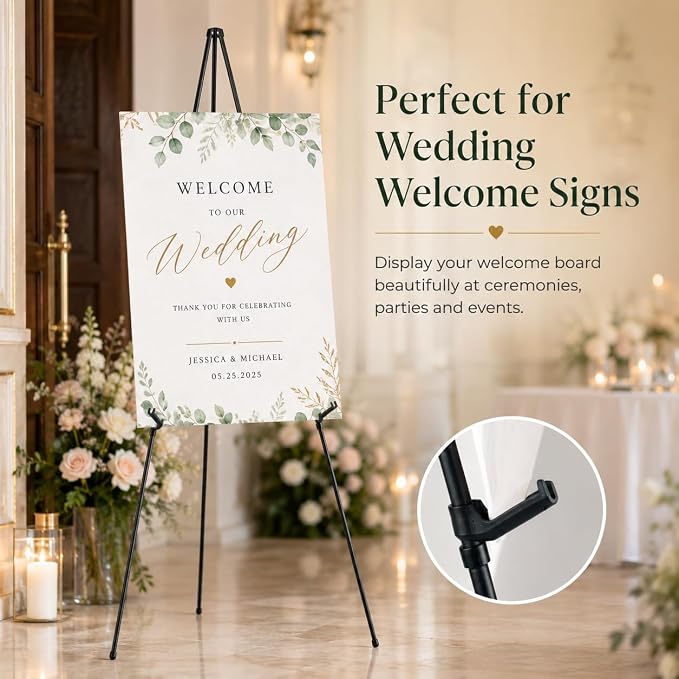 RRFTOK 2 Pack 63 in Sign Easel Stands, Instant-Fold Tripods - Image 2