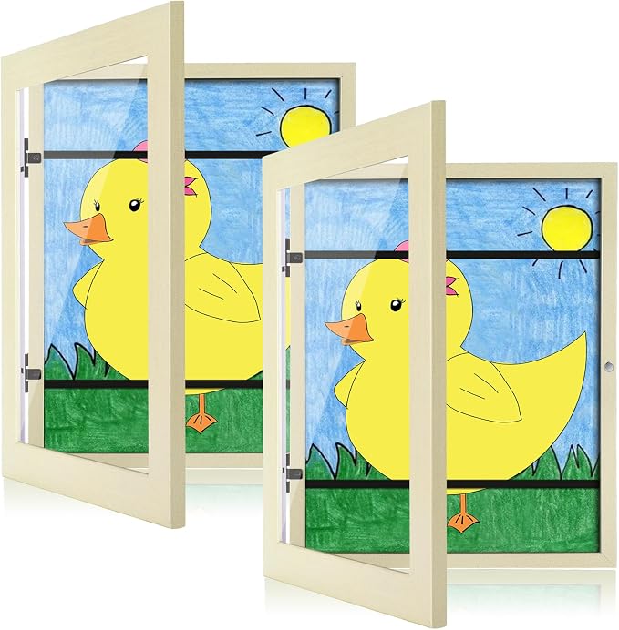 Kids Art Frames, 8.5x11 Front Opening Kids Artwork Frames Changeable, Ivory by GULETHUN