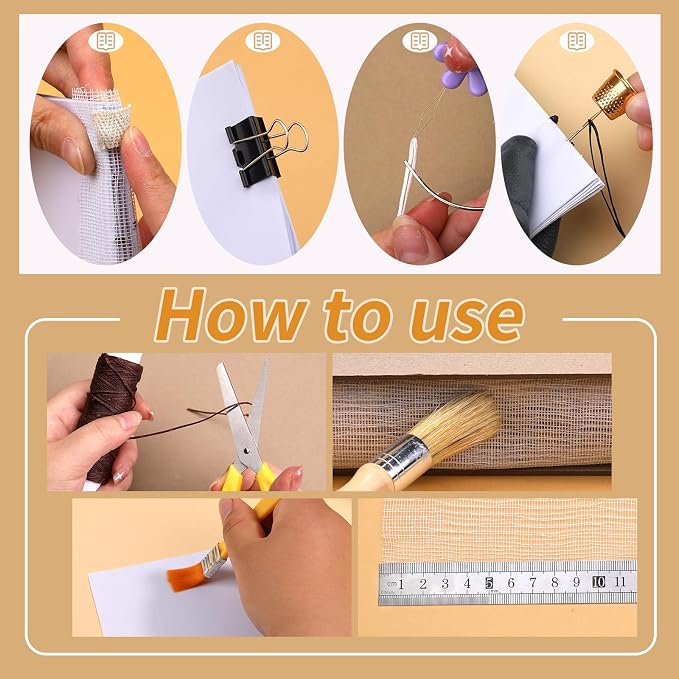 49 Pcs Book Binding Kits for Beginners Hand Bookbinding Tools Bookbinding - Image 4
