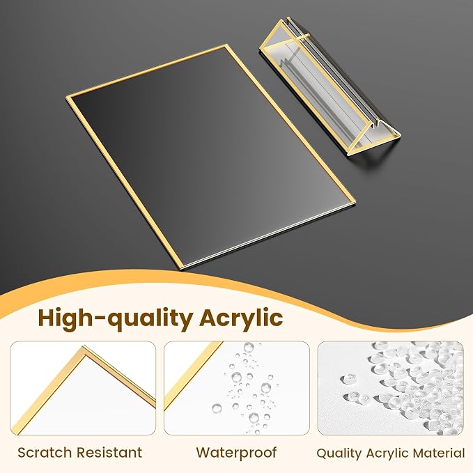 Acrylic Sign Holder 4X6 Gold Frames Double-sided Picture Frames-6 Pack | - Image 4