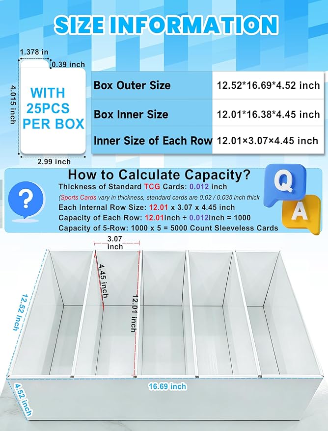 4-PACK 5 Row Trading Card Storage Box - Image 5