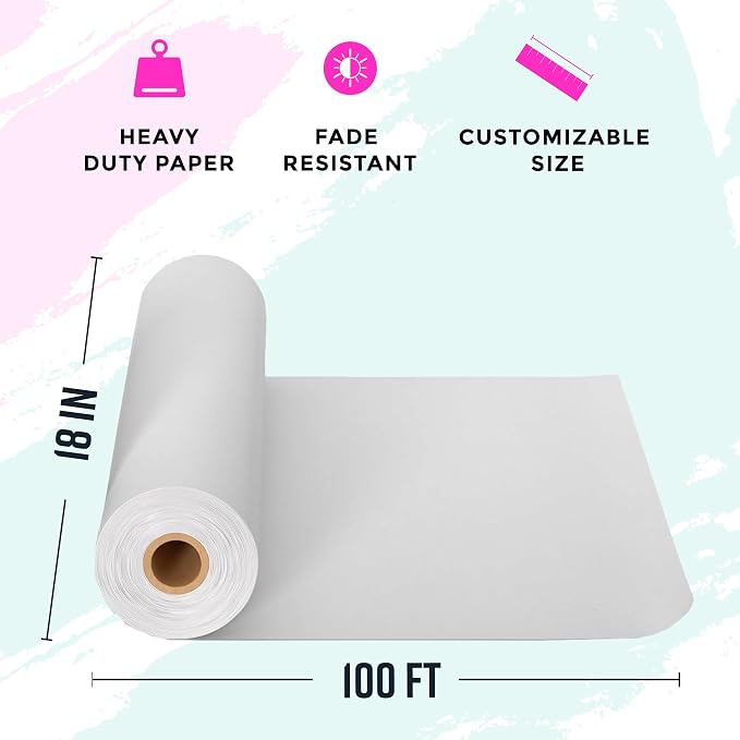 Bryco Goods 18”x1200” White Wrapping Paper – Kraft Paper Roll - Image 3