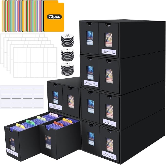 Card Storage Box, 11000+ Trading Card Storage 2000+ Toploader Card Storage Box by HIMOMO