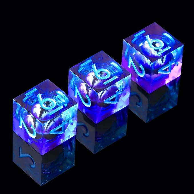 1Pcs D6 DND Dice with Resin Sharp Edge D&D Dice, Random Color and Style 6 Sided by YEMEKO