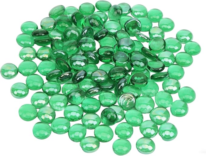 10 lb Green Glass Beads for Vases, Glass Pebbles by Unknown