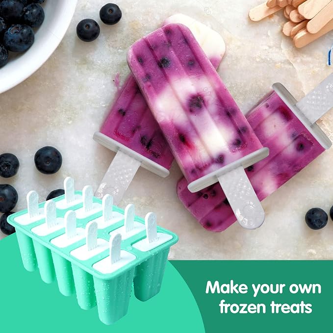 Popsicles Molds, 10 Pieces Silicone Ice Pop Molds - Image 7