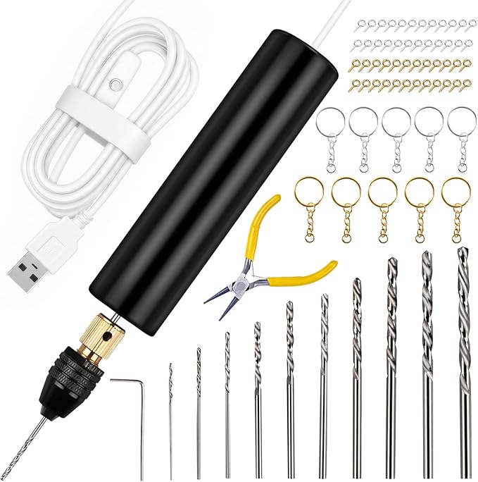 LET'S RESIN Electric Drill, Keychain Making Kit, Jewelry Making Kit, Electric by LETSRESIN