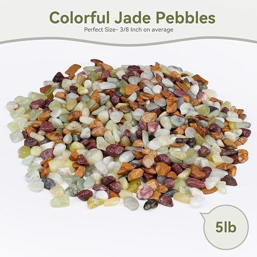 Pulovin 5 lbs Pebbles for Indoor Plants, Succulent Rocks, 3/8" Polished Pebbles - Image 2