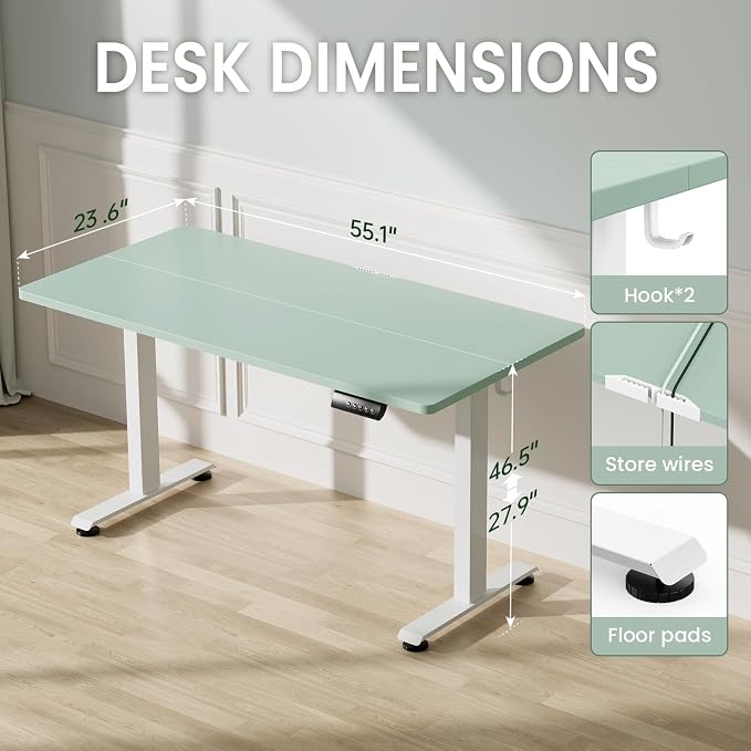 Veken 55 Inch Large Electric Standing Desk, Gaming Table, Suit students - Image 2