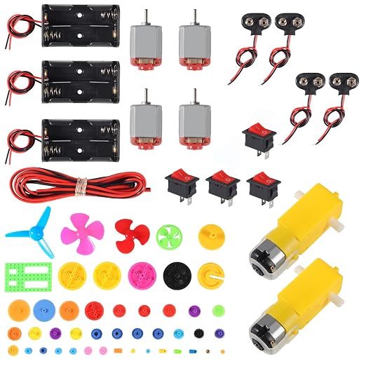 Electric DC TT Motors Kit Plastic Gears AA Battery Holder Case by Dorhea