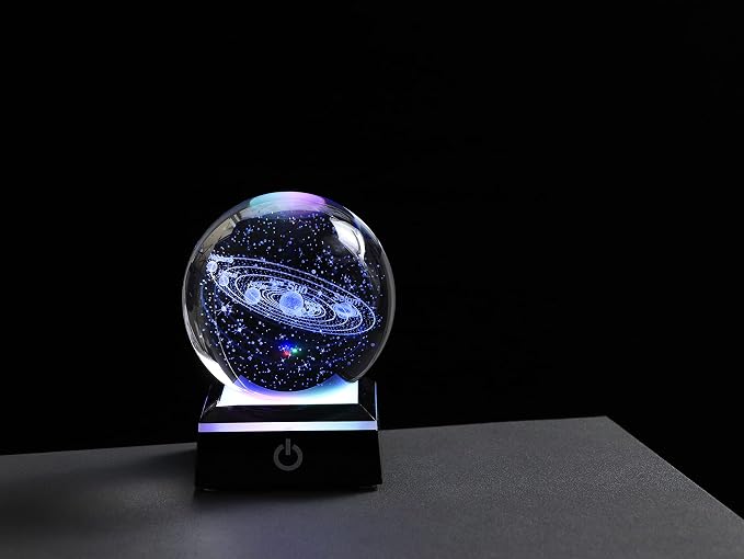 Qianwei 3D Solar System Model Crystal Ball Astronomy Gifts Men Space Decor | - Image 9
