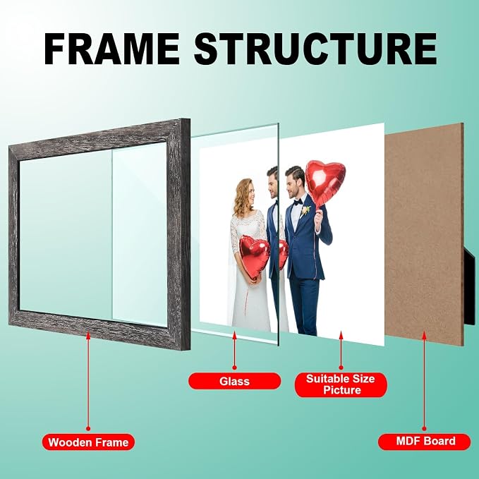 RPJC 8x10 inch Picture Frame Made of Solid Wood High Definition Glass - Image 6