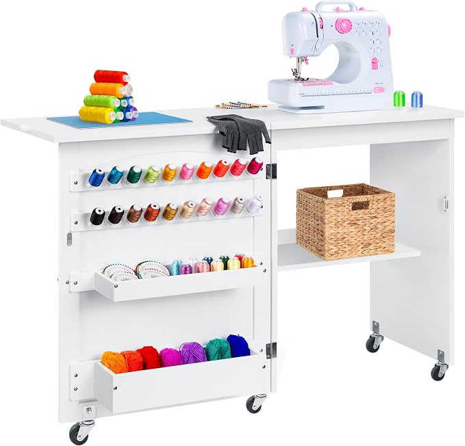 Best Choice Products Folding Sewing Table Multipurpose Craft Station & Side Desk by Unknown