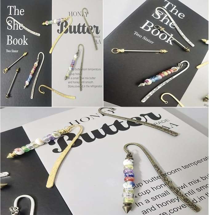 12 Pcs Beadable Bookmarks DIY Metal Blank Bar Bookmark - Image 2