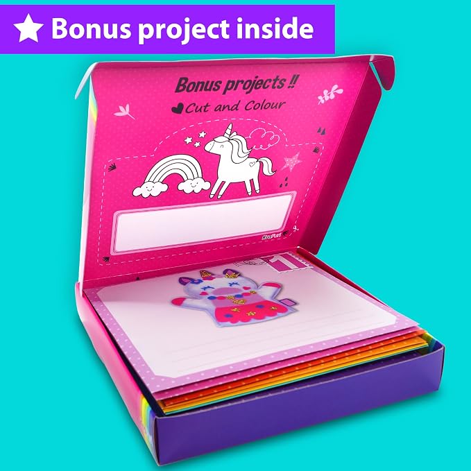 KRAFUN Craft Workshop Kit Ages 3-5 |10 Envelopes, Unicorn & Mermaid | 10 - Image 6