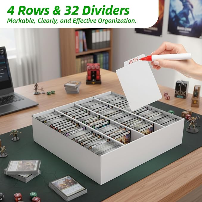 Calenzana 3200-Count Trading Cardboard Storage Boxes 2 Pack, 4 Row White Card - Image 3