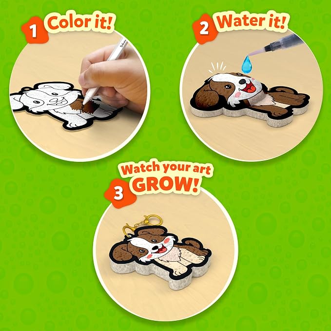 Skillmatics Aqua Puffs 3D Art Kit – Animals, Mess-Free Paint by Number Kit | - Image 3