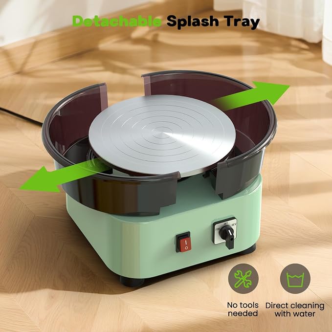 Alldeer 11-inch Pottery Wheel, 350W Electric Ceramic Forming Machine - Image 5