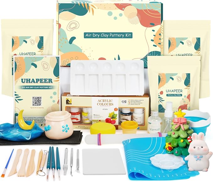 UHAPEER Air Dry Clay Kit for Adults, Pottery Set for Beginners by UHAPEER