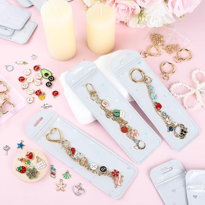 Himake 389Pcs Charms Lip Gloss Keychain Making Kit, DIY Bag Charm Kit - Image 4
