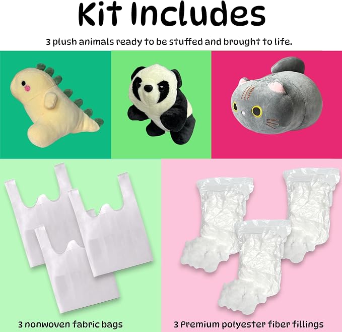 3-Pack 8" Make Your Own Stuffed Animal Kit - Image 3
