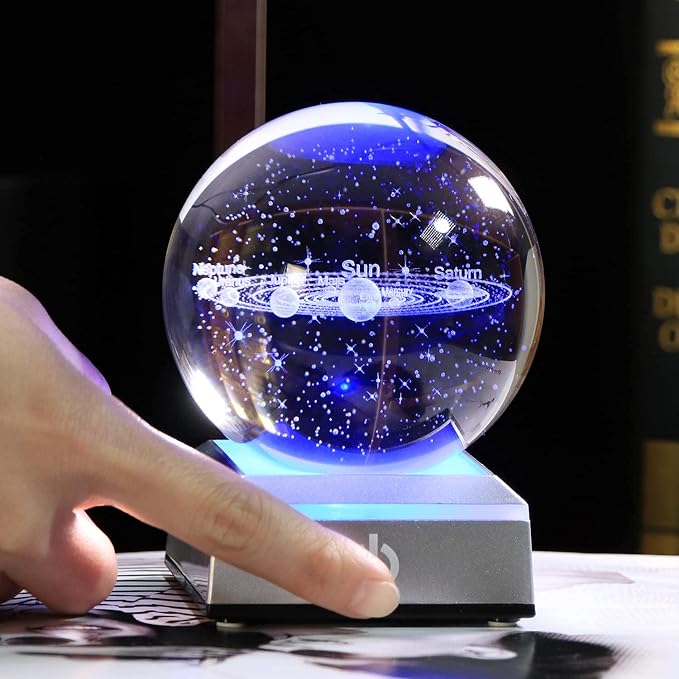 Qianwei 3D Solar System Model Crystal Ball Astronomy Gifts Men Space Decor | - Image 2