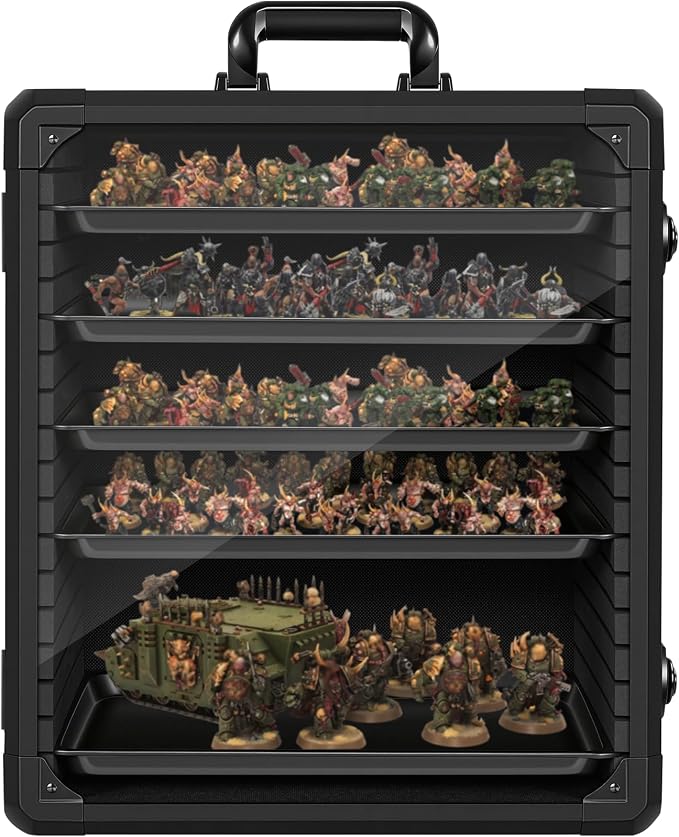 Miniatures Storage Case Miniatures Transport Case Aluminum Alloy Frame by WELIDAY